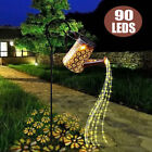 Solar Watering Can Lights Garden Ornaments 90LED String Shower Art Lamps Outdoor