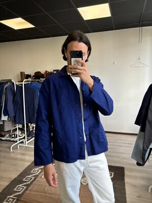 Винтажная французская китайская рабочая одежда 70-х синяя куртка для занятий спортом размер L - Изображение 1 из 4