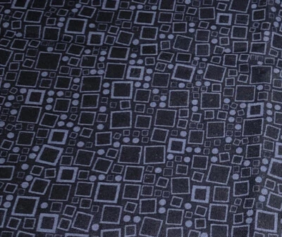 Benartex Fabric Amazing Poppies Ann Lauer Grizzy Gulch 3/4Y x 44" Black Grey Geo - Image 1 of 3