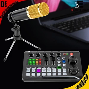 Micrófono Micrófono Mezclador Grabación Condensador Audio Mezclador Con Tarjeta De Sonido USB - Imagen 1 de 21