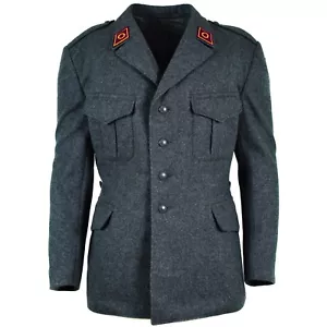 Genuine Swiss army wool jacket Switzerland military issue surplus uniform grey - Picture 1 of 11