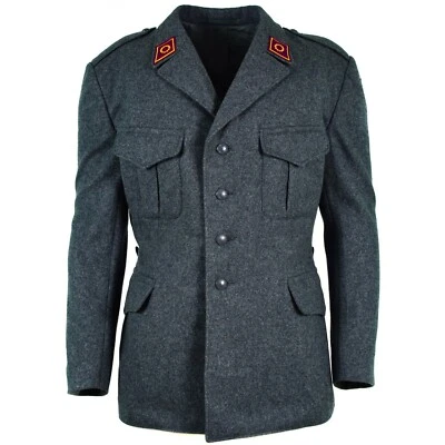 Genuine Swiss army wool jacket Switzerland military issue surplus uniform grey - Image 1 of 4