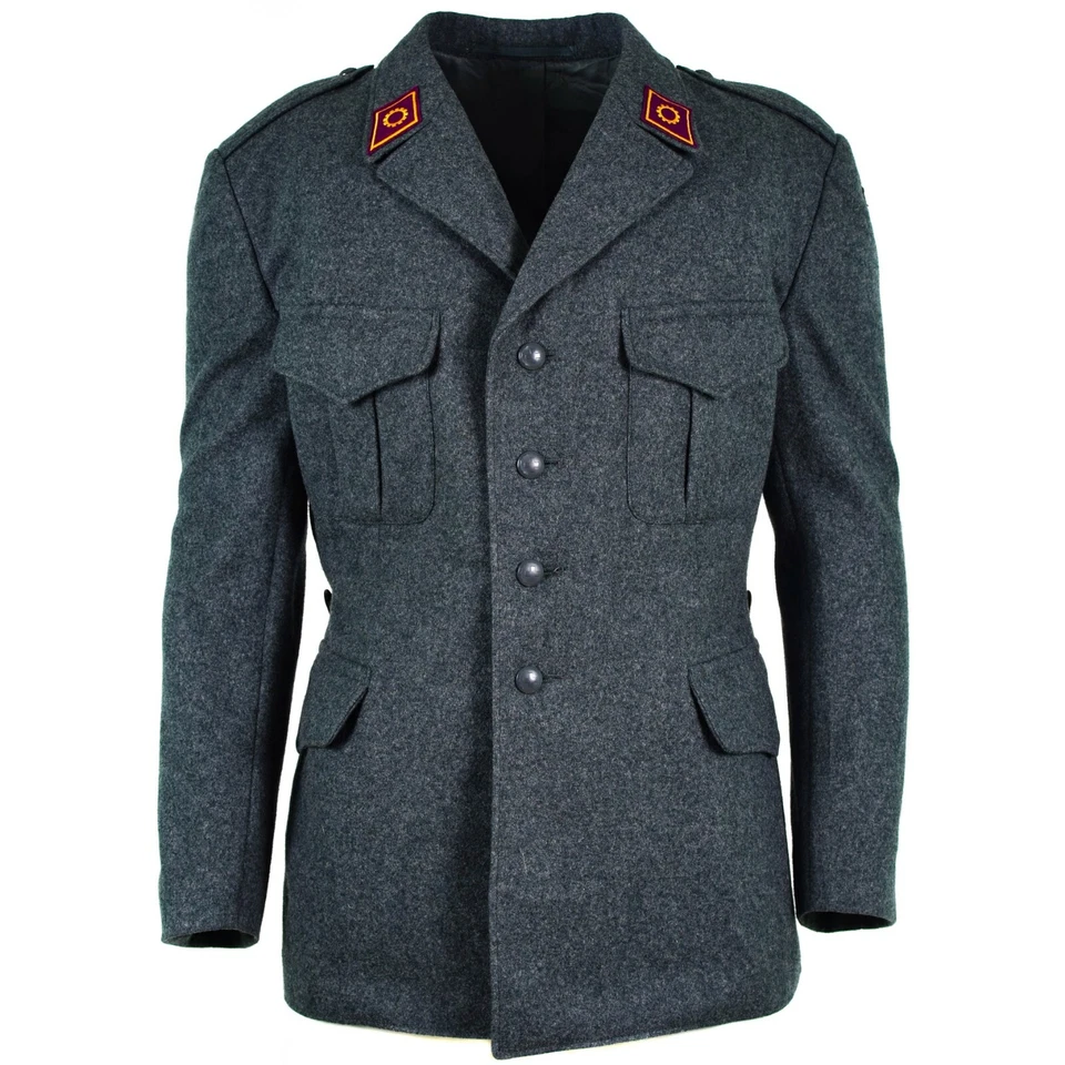 Genuine Swiss army wool jacket Switzerland military issue surplus uniform grey - Image 1 of 4