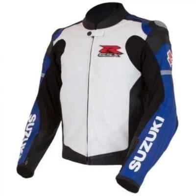 NEW SUZUKI GSXR MOTORBIKE MOTORCYCLE RACING BIKER LEATHER JACKET ALL SIZES - Image 1 of 4