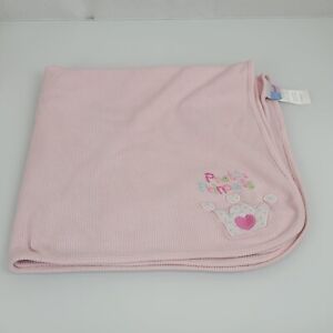 Just Born Pink Thermal Waffle Weave PRETTY PRINCESS Tiara Baby Blanket