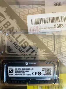 Ballistix Sport LT 8GB Single DDR4 2400 MT/s (PC4-19200) SODIMM 260-Pin Memory - Picture 1 of 1