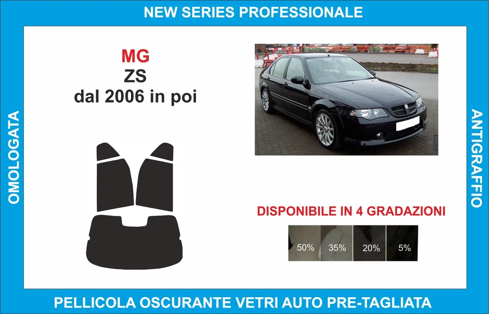 pellicole oscuranti vetri mg zs  dal 2001-2006 kit posteriore - Imagen 1 de 1