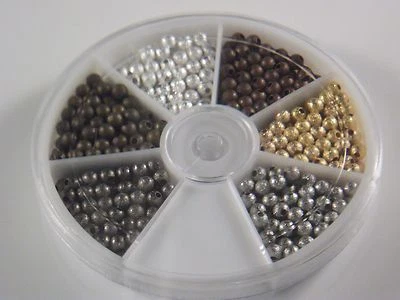 CUENTAS ESPACIADORAS REDONDAS de latón 4 mm POLVO DE ESTRELLAS 300 piezas plata oro cobre bronce contenedor Foto 1 de 3