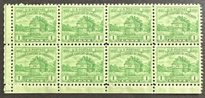 US 1933 Scott # 728 Block of 8 MNH Fort Dearborn Chicago Century of Progress - Picture 1 of 2