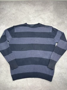 Suéter Brandy Melville Mujer Medio Azul Rayas Cuello Redondo Pullover Tejido Algodón - Imagen 1 de 19