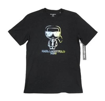 Camiseta Karl Lagerfeld Para Hombre Negra Karl Logo Contorno Cuello Redondo Manga Corta Foto 1 de 3