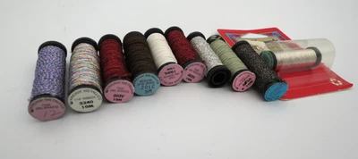 Kreinik Metallic Thread for Stitching Lot of 10 Spools 8 Braids 1 BF 1 Japan - Image 1 of 2