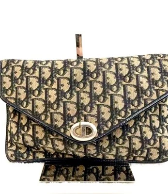 Bolso de mano Dior vintage con monograma negro y tostado Foto 1 de 4