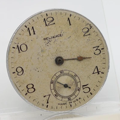 INGERSOLL RELIANCE 976113, 7j POCKET WATCH MOVEMENT FOR REPAIR (JG) - Image 1 of 3