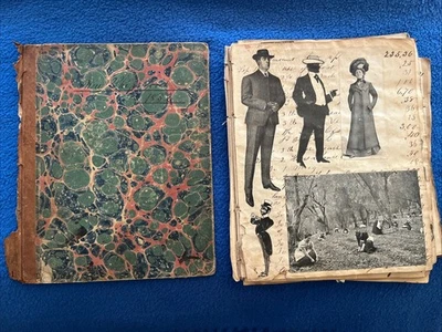 AMAZING 1800s “ARTIST COLLAGE Scrapbook ARTWORK Collection” Writing IMAGES Photo - Image 1 of 4