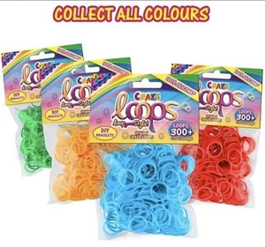 CRAZE LOOPS BAG 300 - Loom Bänder Nachfüllpack mit 300 Gummibänder & 10 Haken  - Bild 1 von 6