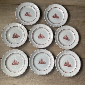Wedgwood Flying Cloud “Game Cock 1850” Rust 6 1/8” Bread Plates- Place Set for 8 - Picture 1 of 16