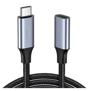 USB-C Male To Female PD Fast Charge Nylon Braided Extension Cable - Picture 1 of 1