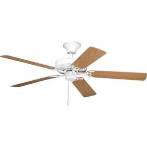 Progress Lighting AirPro 52 in. Indoor White Ceiling Fan w/ Downrod Mount - Picture 1 of 8