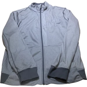 Lululemon Athletica Zip Jacket Men's XL Grey Herringbone Pattern Nylon Blend - Picture 1 of 8