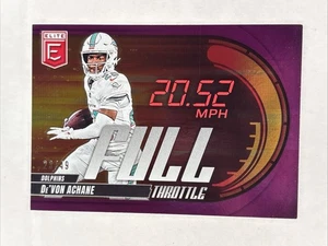 2025 Panini Donruss Elite #13 DeVon Achane Purple #23/49 Full Throttle - Picture 1 of 3