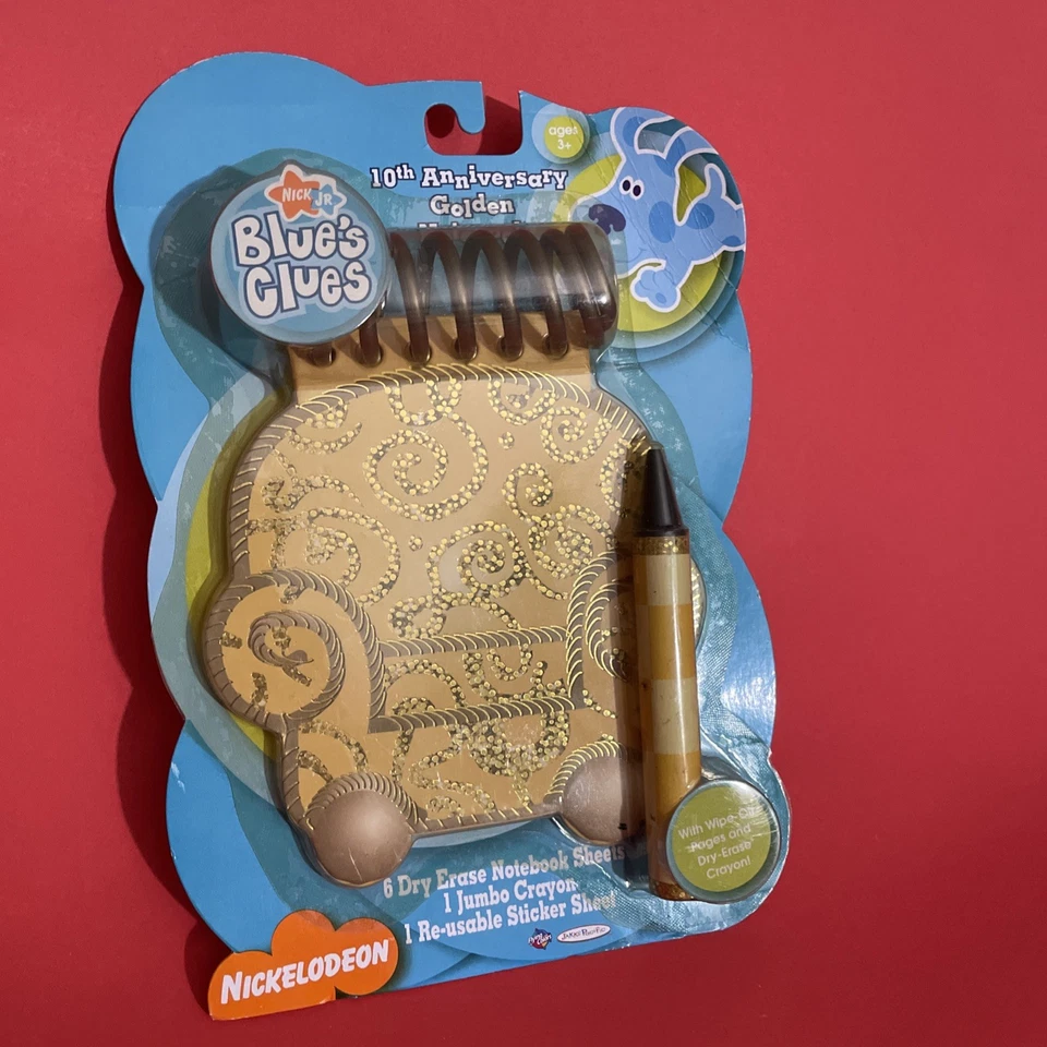 Blues Clues Handy Dandy 2006 décimo aniversario cuaderno dorado crayón reutilizable Foto 1 de 4
