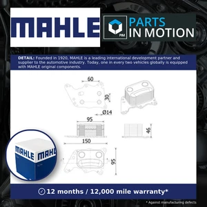 Oil Cooler fits MINI COUNTRYMAN COOPER R60 1.6 10 to 16 Mahle 11427552687 New - Picture 1 of 19
