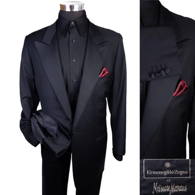 Chaqueta de Esmoquin Ermenegildo Zegna Para Hombre Negra Sólida • 48 Chaqueta de Cena Regular Foto 1 de 4