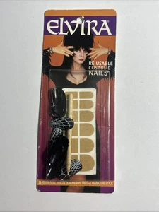 Vintage 1997 Elvira Mistress Of The Dark Black riutilizzabile stampa su costume unghie web - Foto 1 di 4