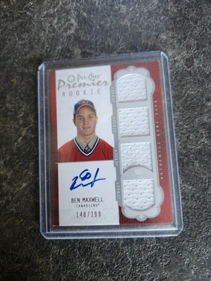 2008-09 O-Pee-Chee Premier Rookie Jersey Auto 148/299 Ben Maxwell Card# 65 - Image 1 of 2