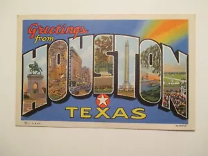 Houston Texas Postcard Big Letter Large Letter TX - Picture 1 of 2