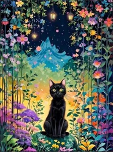 Mrnsiet Cat Paint by Numbers Kit for Adults Beginners, Easy Cat Flowers Acrylic - Picture 1 of 9