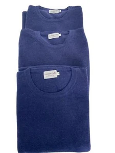 100% Damas Cachemira Saltador Cuello Redondo Azul Marino Cachemira Hecho a Mano Saltador Mujeres - Imagen 1 de 3
