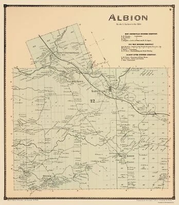 Historic City Map - Albion New York  - Stone 1867 - 23 x 26.43 - Image 1 of 4