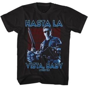 Terminator Movie Shotgun Motorbike Hasta La Vista Baby Men's T Shirt - Picture 1 of 3