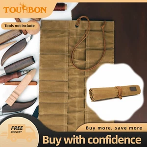 Tourbon Roll up Canvas Tool Carry Holder Wood Carving Knife Organizer Bag Pouch - Picture 1 of 24