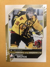 Brendan Gaunce Signed Belleville Bulls OHL Card Vancouver Canucks 2
