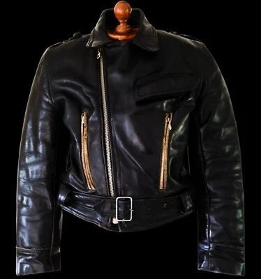 40s WW2 GERMAN LUFTWAFFE POLICE Leather Motorcycle Officers Dispatch Coat Jacket - Image 1 of 4