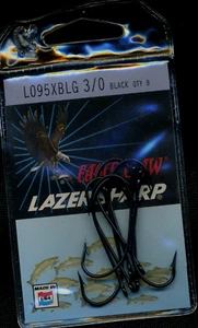 NEW Eagle Claw l095 3/0 black Fishing Hook 8 Piece PACK HOOKS eagleclaw#524 - Picture 1 of 1