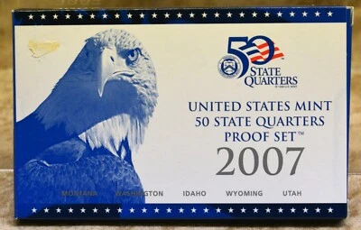 2007 -S United States Mint 50 State Quarters Proof Set 5 Coins With COA - Image 1 of 4