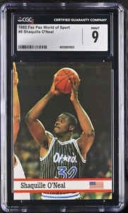 1993 Fax Pax World of Sport SHAQUILLE O'NEAL #8 CGC 9 Mint Orlando Magic - Picture 1 of 2