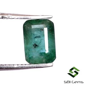 7x5 mm Certified Natural Emerald Octagon Cut 0.84 CTS Faceted Loose Gemstone - Picture 1 of 6