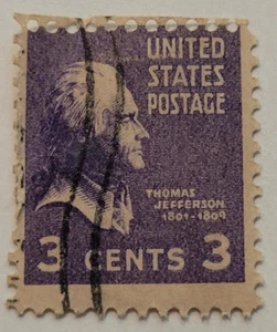 United States Postage Stamp ~ THOMAS JEFFERSON (Purple 3 cent) - X27 - Picture 1 of 6