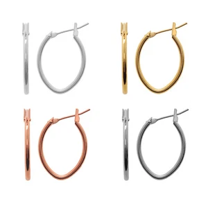 Messing Ohrstecker Ohrringe Oval Creolen 23x18mm 1 Paar * versch. Überzüge - Bild 1 von 5