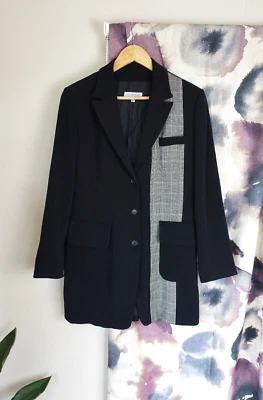 IVAN Grundahl Chaqueta Blazer Negro Mezcla Lana Talla 38 UK 10 Foto 1 de 4