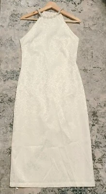 White Pearl Halter Neck Engagement Dress  - Image 1 of 2