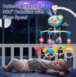 Rotary rattle toy star projection and timing function remote control crib - Picture 1 of 5