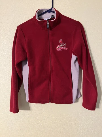 St. Louis Cardinals Baseball Red Fleece Full Zip Sweater Size Ladies Small Cover