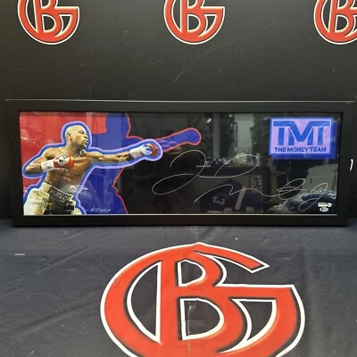 Floyd Mayweather 38x14 Autographed Framed Photo Bill Lopa Art LE /10 Beckett BAS - Image 1 of 3