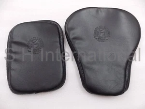 Front & Rear Leatherette Seat Cover Black Fit For Royal Enfield Classic 350 500 - Picture 1 of 10